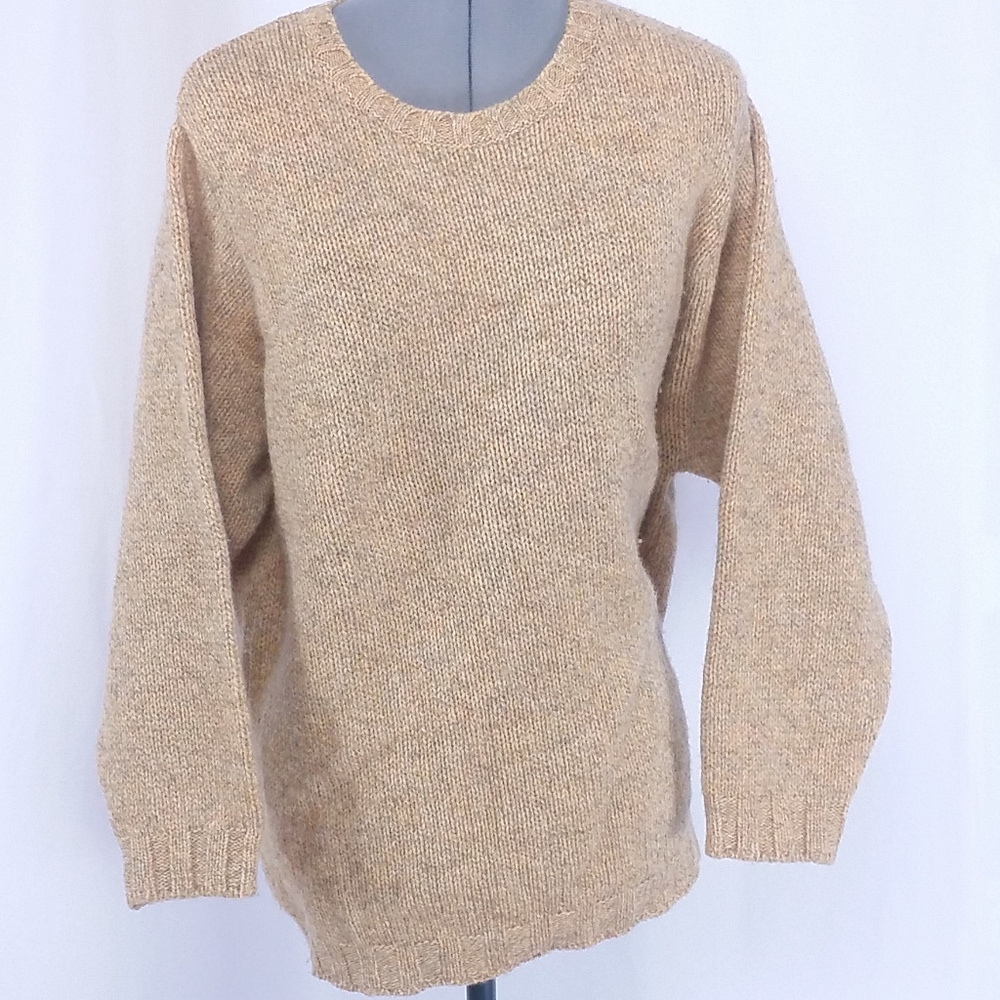 L.L. Bean Heavy Wool Crew Sweater Scotland Knit